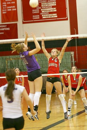 A high school volleyball match
