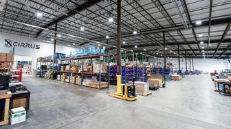 Interior of the new Cirrus Aircraft warehousing center in Duluth