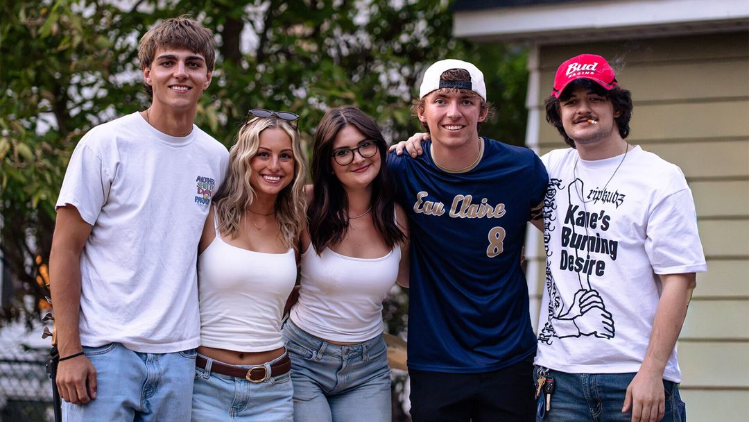 Clearwater performing live at a college house in Eau Claire