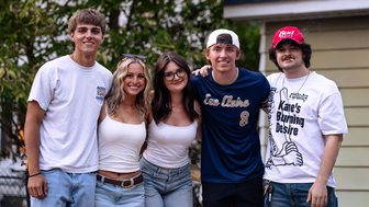 Clearwater performing live at a college house in Eau Claire