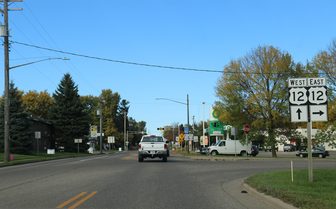 U.S. Highway 63 at its U.S. 12 concurrency in Baldwin, Wisconsin