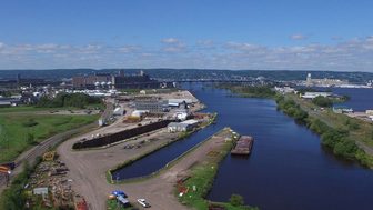 Aerial view of Fraser Shipyards in Superior