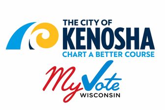City of Kenosha and MyVote Wisconsin logos