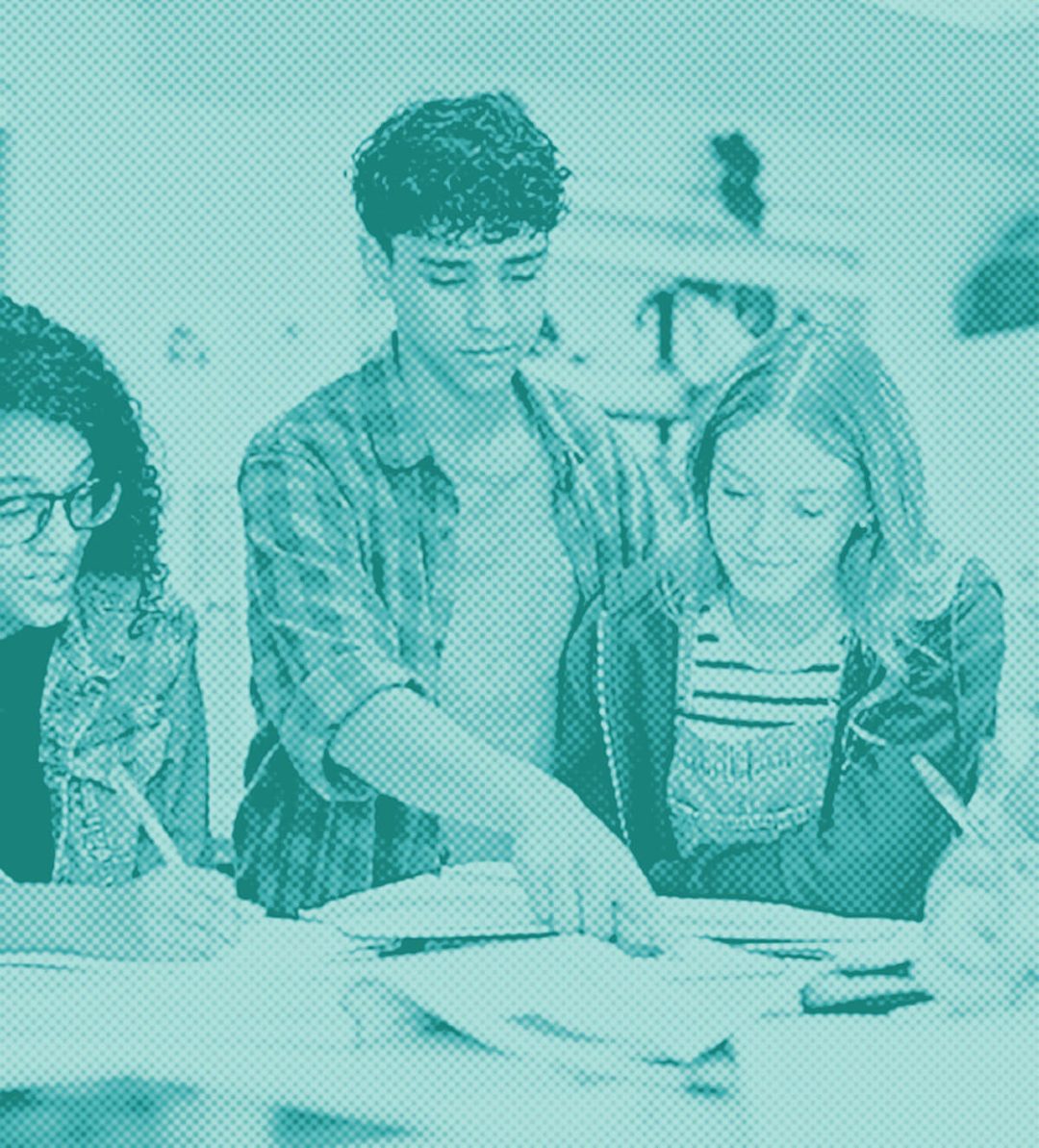 Students in a secondary school classroom