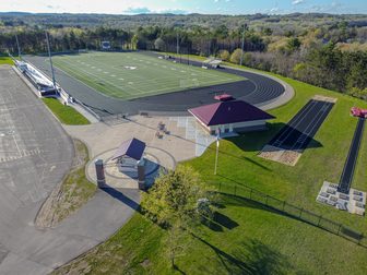 Aerial view of the Menomonie High School athletic field