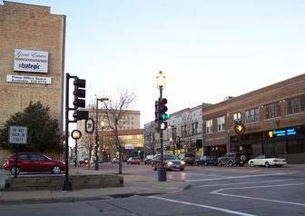 Downtown Oshkosh, Wisconsin, looking north along Main Street