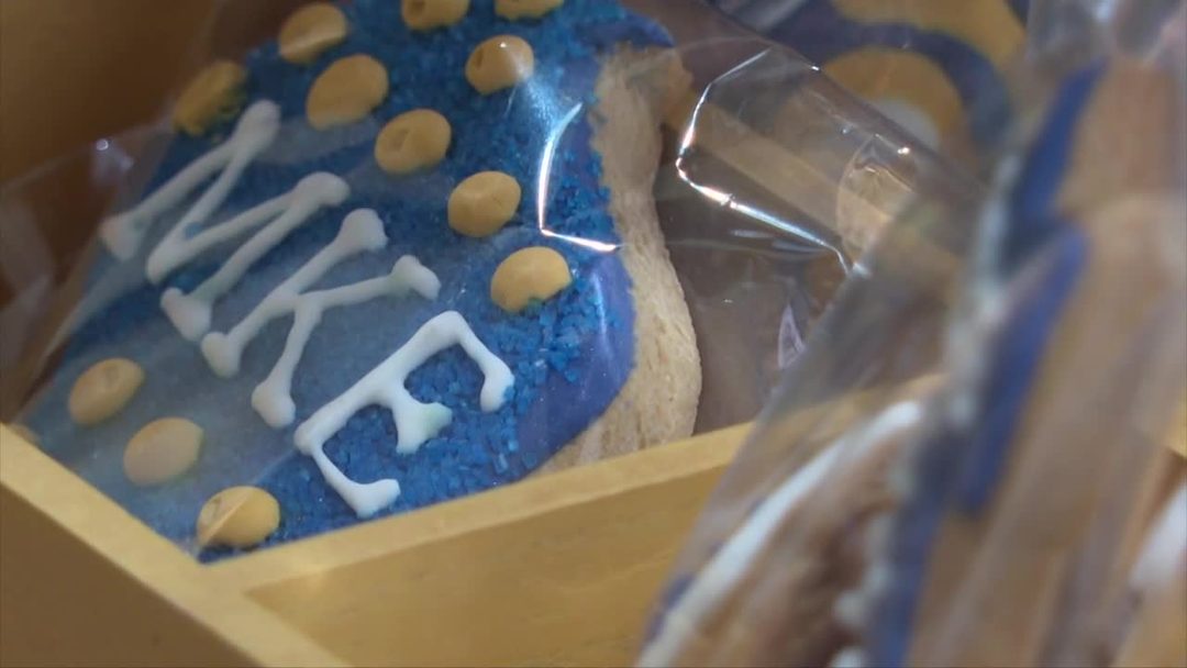 Baseball-themed cookies made for the Racine watch parties