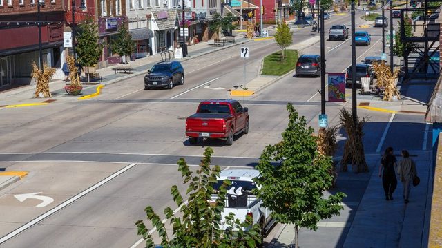Main Street in downtown Rice Lake after its reconstruction