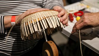 Basket weaving at the School of Heritage Arts in Chippewa Falls