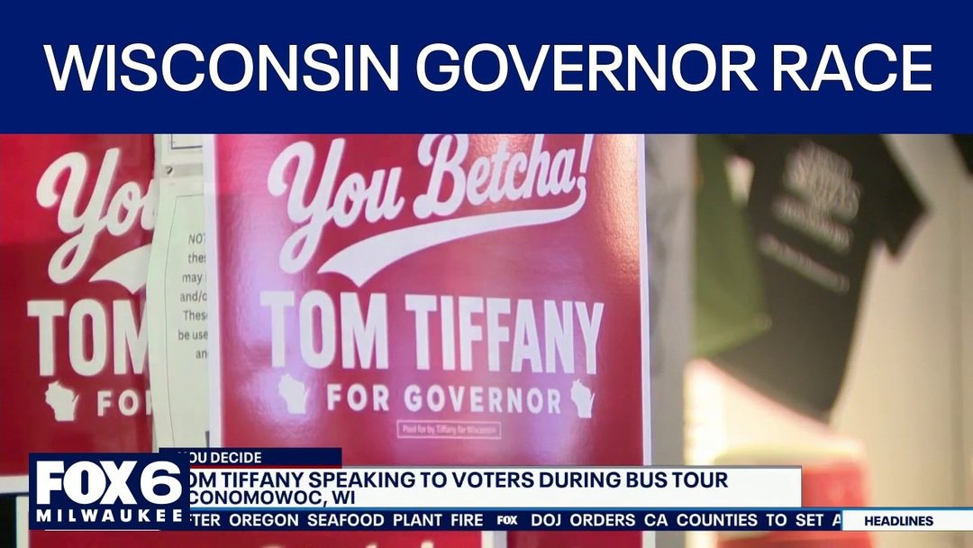 Wisconsin governor candidates Tom Tiffany and David Crowley campaigning