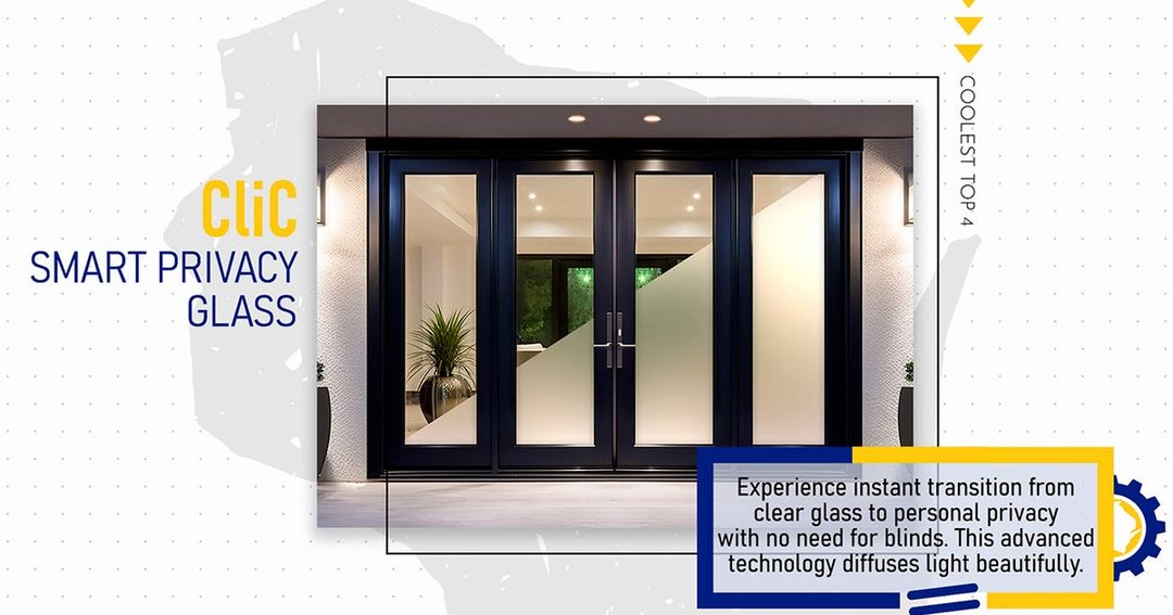 CLiC Smart Privacy Glass doors shown part clear and part frosted