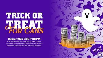 Winona State Trick or Treat for Cans event graphic