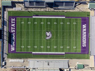 The football field at Winona State University