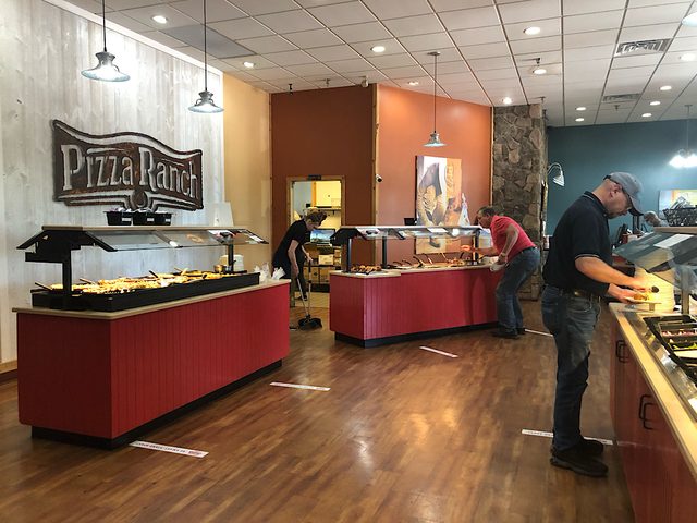A Pizza Ranch restaurant buffet