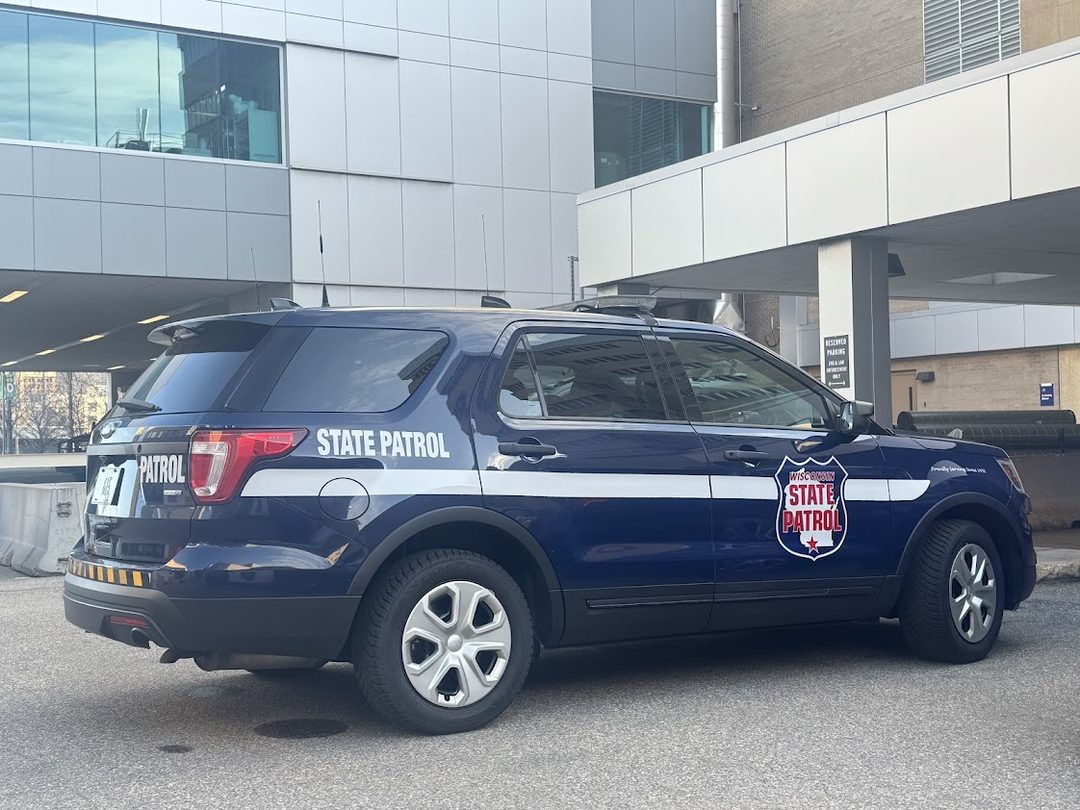 A Wisconsin State Patrol Ford Police Interceptor Utility